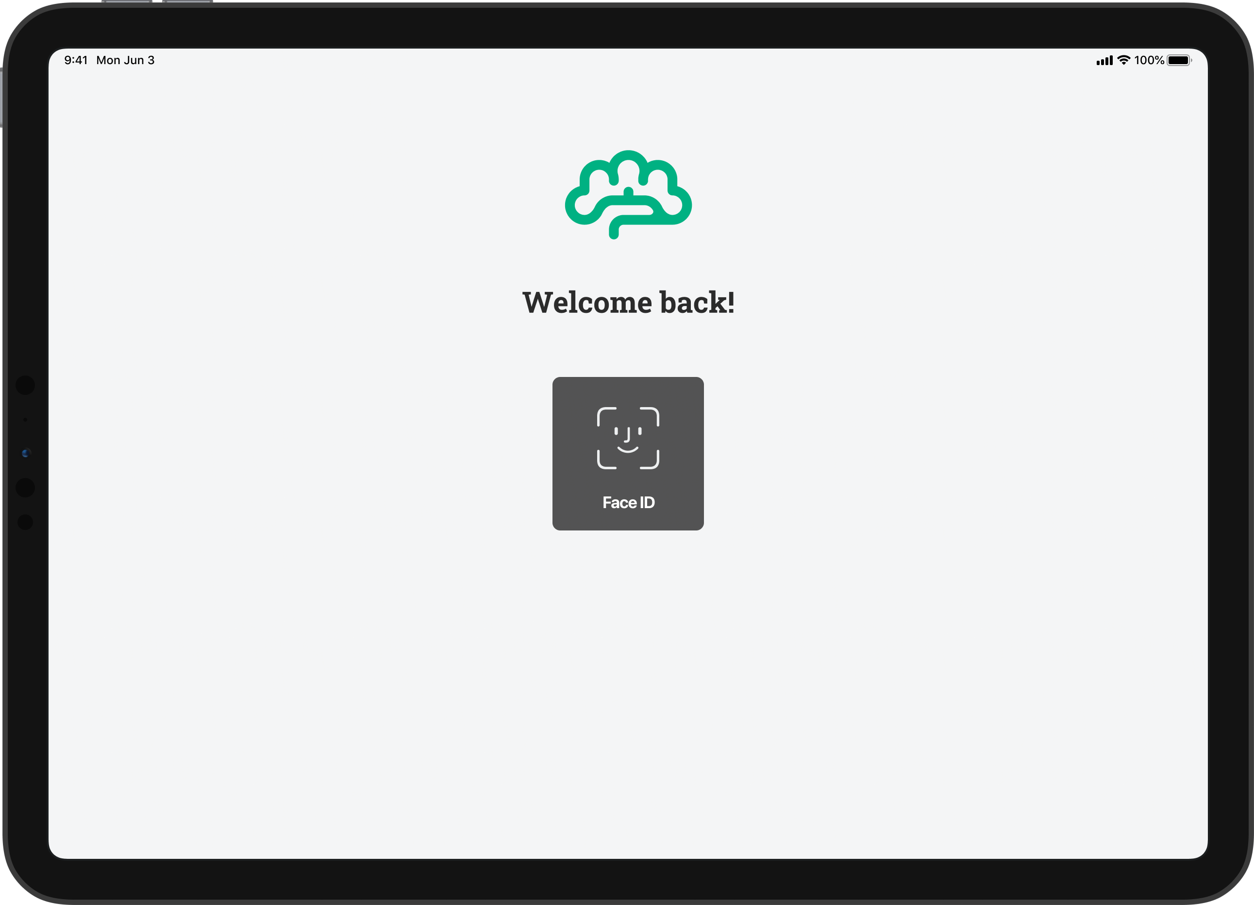 Login-Screen mit Face ID auf dem iPad