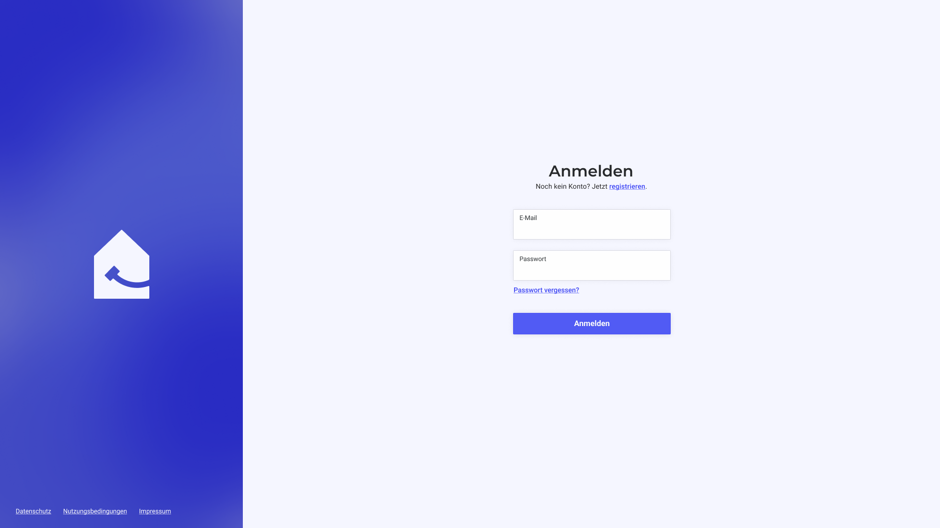 Anmeldeseite von versteigerdeineimmo.de